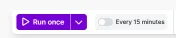 Run once button on no-code platform