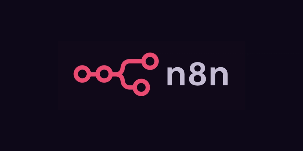 n8n logo on dark background, automation tool for no-code solutions