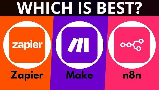 Comparison of Zapier, Make, and n8n automation tools.